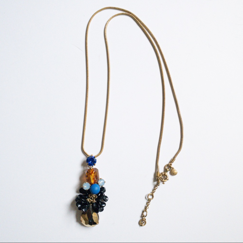 J.Crew Women’s Blue Tortoise Pendant Necklace